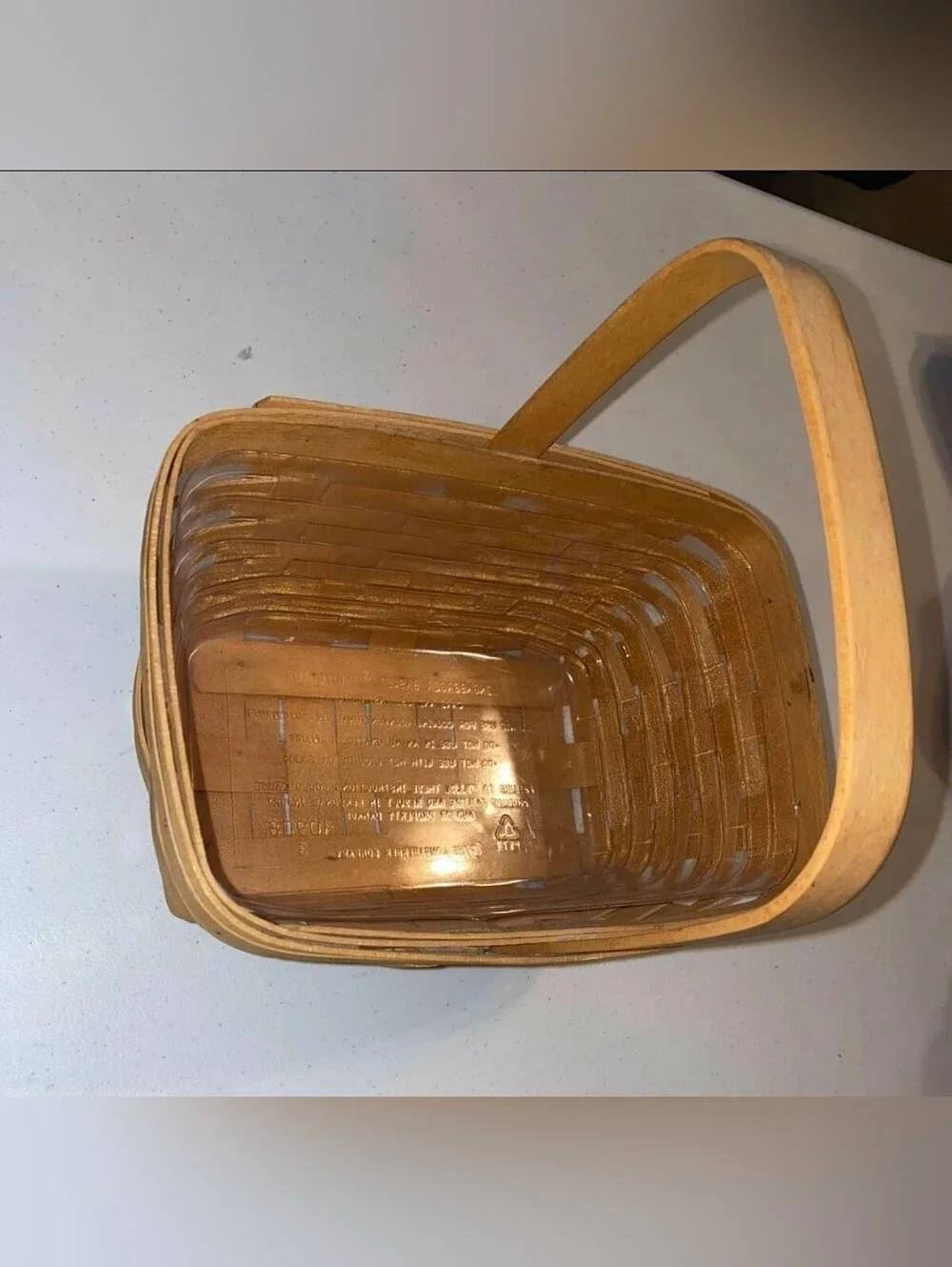 Longaberger Basket With Handle Clear Plastic Protector- see all photos